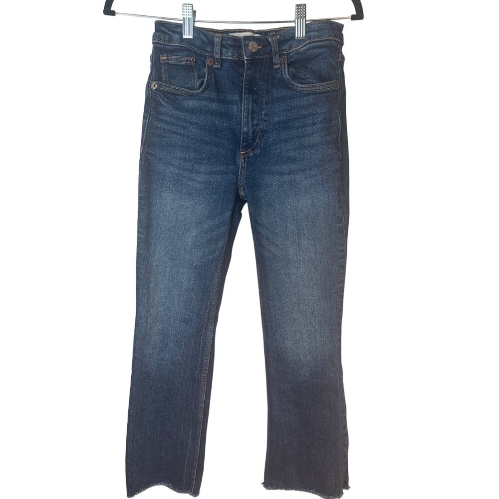 2/$30 ZARA Womens Size 2 Distressed Hem Straight Leg Jeans - Picture 8 of 12